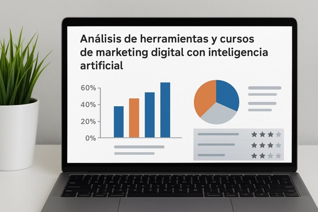 Reseñas de herramientas y cursos de marketing digital con IA.